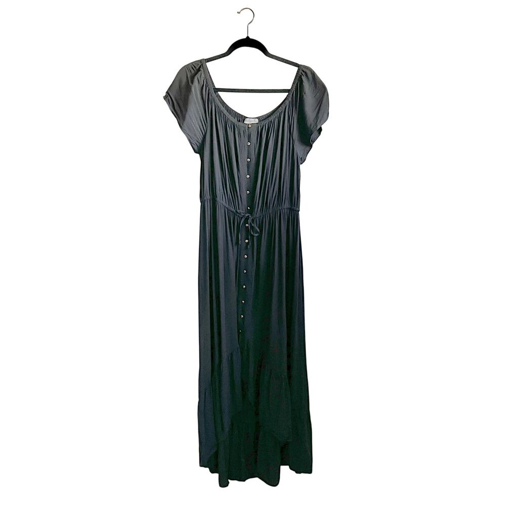 Black Puff Sleeve Ruffle Dress‎ Coquette Romantic Cottagecore Renaissance Sz 2X
